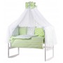 Дитяча постіль Babyroom Bortiki lux-08 stars салатовий - білий Дитяча постіль Babyroom Bortiki lux-08 stars салатовий - білий
