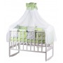 Дитяча постіль Babyroom Bortiki lux-08 stars салатовий - білий Дитяча постіль Babyroom Bortiki lux-08 stars салатовий - білий
