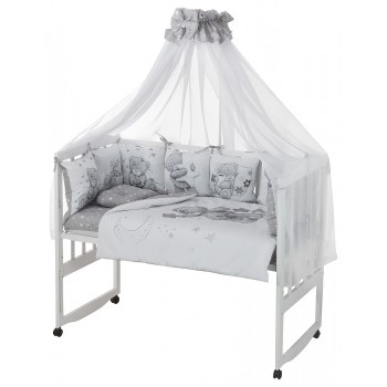 Дитяча постіль Babyroom Bortiki Print-08 grey teddy