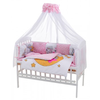 Дитяча постіль Babyroom Bortiki Print-08 pink teddy