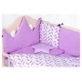 Дитяча постіль Babyroom Bortiki lux-08 bird бузковий - білий Дитяча постіль Babyroom Bortiki lux-08 bird бузковий - білий