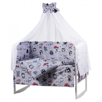 Детская постель Qvatro Gold RG-08 рисунок  серая (черно-белые совы)