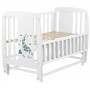 Кровать Babyroom Жирафик маятник, откидной бок DJMO-02  бук белый