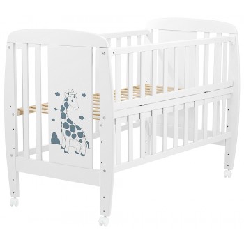 Ліжко Babyroom Жирафик відкидний бік, колеса DJO-01 Бук білий