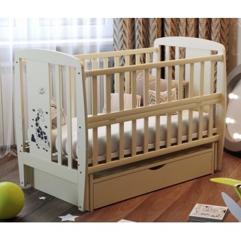 Ліжко Babyroom Жирафик маятник, ящик, відкидний пліч DJMYO-3 бук слонова кістка