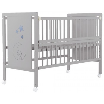 Кровать Bair Мишка M-1 откидной бок, колеса бук серый