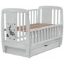Ліжко Babyroom Жирафик маятник, ящик, відкидний бік DJMYO-3 Бук сірий
