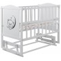 Ліжко Babyroom Тедді Т-02 фігурне бильце, маятник, відкидний пліч білий