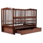 Кровать Babyroom Веселка маятник, ящик, откидной бок DVMYO-3  бук орех