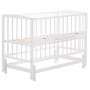 Кровать Babyroom Мия-02 маятник, откидной бок  бук белый