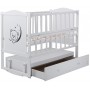 Ліжко Babyroom Тедді Т-03 фігурне бильце, маятник, ящик, відкидний пліч білий