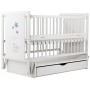 Ліжко Babyroom Ведмежа M-03 маятник, ящик, відкидний пліч бук білий