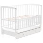 Кровать Babyroom Мия-03 маятник, ящик, откидной бок  бук белый