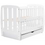 Кровать Babyroom Шарик SH-03 маятник, ящик, откидной бок  бук белый