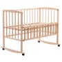 Кровать Babyroom Мия-01 откидной бок, колеса  бук натуральный
