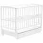 Кровать Babyroom Мия-03 маятник, ящик, откидной бок  бук белый