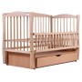 Кровать Babyroom Еліт маятник, ящик, откидной бок DEMYO-5  бук светлый (натуральный)
