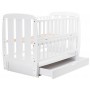 Кровать Babyroom Шарик SH-03 маятник, ящик, откидной бок  бук белый