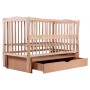 Кровать Babyroom Еліт маятник, ящик, откидной бок DEMYO-5  бук светлый (натуральный)