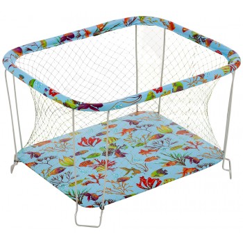 Манеж Qvatro Classic-01 велика сітка блакитний (рибки)