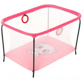 Манеж Qvatro LUX-02 дрібна сітка рожевий (panda)