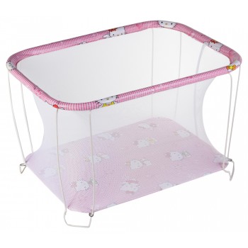 Манеж Qvatro Classic-02 дрібна сітка рожевий (hello kitty)