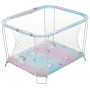 Манеж Qvatro Classic-01 велика сітка блакитний з рожевим (єдинороги)