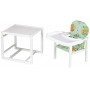 Стільчик - трансформер Babyroom Поні-240 білий пластикова стільниця зелений (ведмедики і бджілки)
