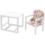 Стільчик-трансформер Babyroom поні - 240 білий Пластикова стільниця бежевий (зайчики)