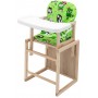 Стульчик- трансформер Babyroom Пони-230 eko без лака пластиковая столешница  зеленый (совы)