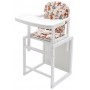Стільчик-трансформер Babyroom поні - 240 білий Пластикова стільниця бежевий (зайчики)