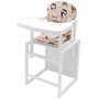 Стільчик-трансформер Babyroom поні-240 білий Пластикова стільниця бежевий (сови)