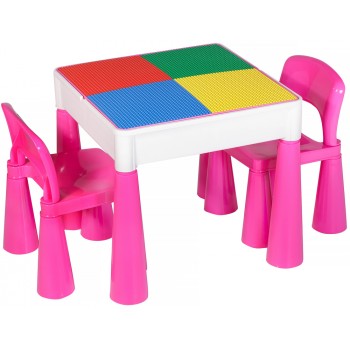 Стіл та 2 стільчика Tega Mamut 899P dark pink / white