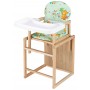 Стільчик - трансформер Babyroom Поні-230 eko без лаку пластикова стільниця зелений (ведмедики і бджілки)