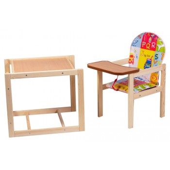 Стульчик- трансформер Наталка Зайчик-01 эконом  разноцветный (азбука)