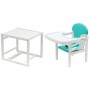 Стульчик- трансформер Babyroom Пони-240 белый пластиковая столешница  бирюзовый - белый